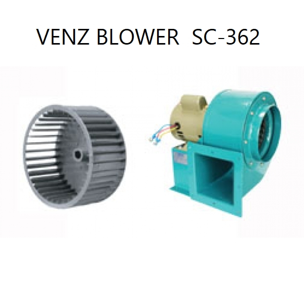 VENZ BLOWER โบลเวอร์ รุ่น SC-362 ซีร็อคโค่ ซีร็อคโค่โบวเวอร์ (หมุนซ้าย) 3 สาย ใบพัด 6" พัดลมดูดควัน 