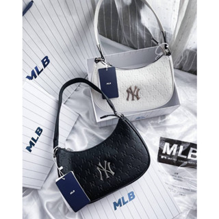 เกรดVIPสุดๆ กระเป๋า สะพายข้าง MLB MONOGRAM EMBOSSED HOBO BAG วัสดุหนัง PU เกรดพรีเมี่ยม ขนาด 24x16x6cm