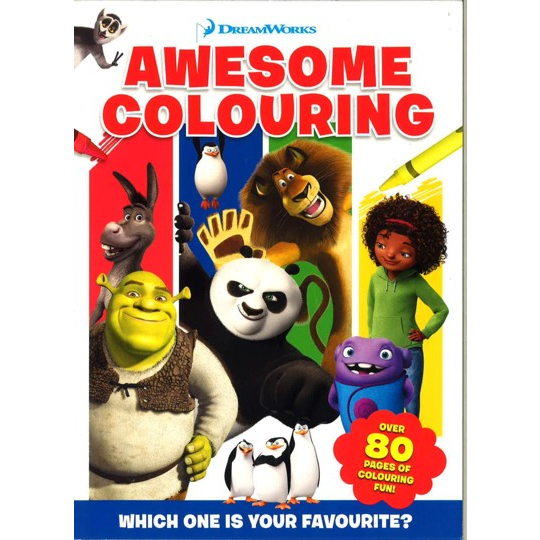 Awesome Colouring Dreamworks Over 80 Pages of Colouring Fun! หนังสือเด็ก ระบายสี ภาษาอังกฤษ ปกอ่อน #06115 [X]