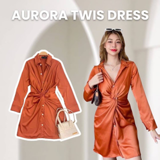 Shirt Dress มินิเดรสทรงเชิ้ตคอปกแขนยาว ดีเทลทวิตเอว