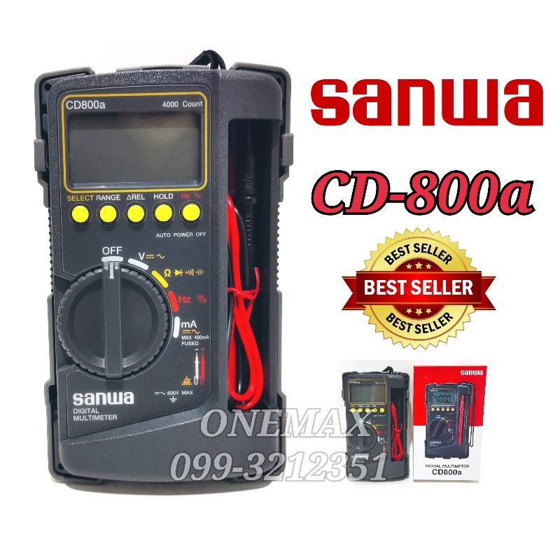 มัลติมิเตอร์ดิจิตอล SANWA CD800a แท้ 100% Digital Multimeter มิเตอร์วัดไฟ ดิจิตอลมัลติมิเตอร์  มิเตอร์วัดกระแสไฟ sanwa