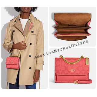 กระเป๋า COACH/ Coach (C9946) Klare Small Pink Lemonade Signature Coated Canvas Crossbody Bag