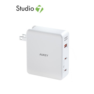 อะแดปเตอร์ AUKEY Wall USB Charger 1 USB-A / 2 USB-C (PD140W) GaN Tech White (PA-B7O WH) by Studio7