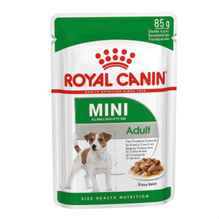 Royal Canin Mini Adult Gravy อาหารเปียก แบบชิ้นเนื้อในซอสเกรวี่ สำหรับสุนัขโต พันธุ์เล็ก 85 g