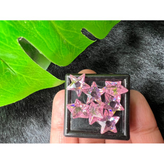 Cz pink Daimond 10x10mm 2 pieces Star shape bottom flat not sharp