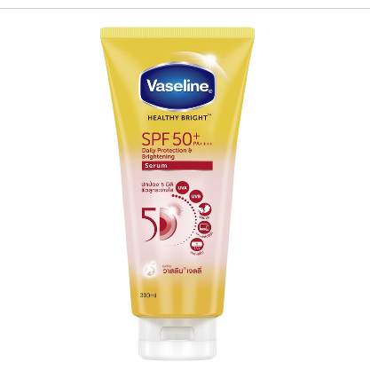 [70, 300ml] Vaseline Healthy Bright Serum SPF50 วาสลีน เฮลธี ไบรท์ เซรั่มกันแดด ซันแอนด์โพลูชั่น โพรเทคชั่น