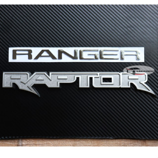 โลโก้ RANGER RAPTOR 2 ชิ้น สำหรับ RANGER ติดฝากระโปรงหน้า RAPTOR ติดฝากระบะท้าย ฟอร์ด เรนเจอร์ แร็พเตอร์ RANGER RAPTOR