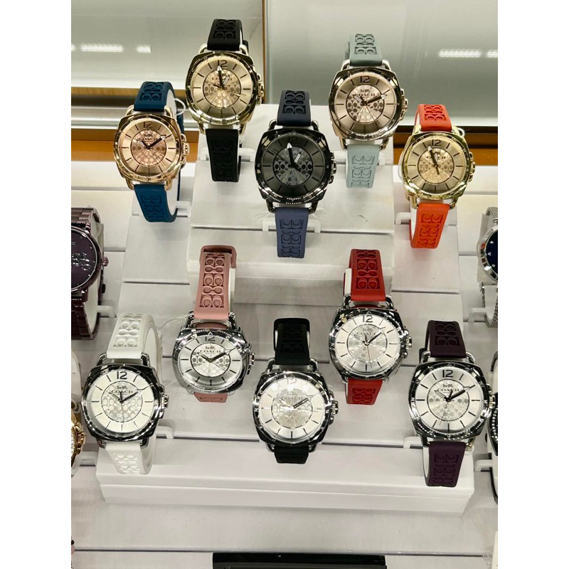 พร้อมส่ง แท้ 🇺🇸100% New Coach นาฬิกา  Coach Women's Boyfriend Silicone นาฬิกาสายซิลิโคนนิ่ม หน้าปัด 