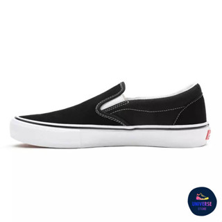 [ของแท้ ส่งฟรี จากไทย] VANS SKATE SLIP-ON - BLACK/WHITE