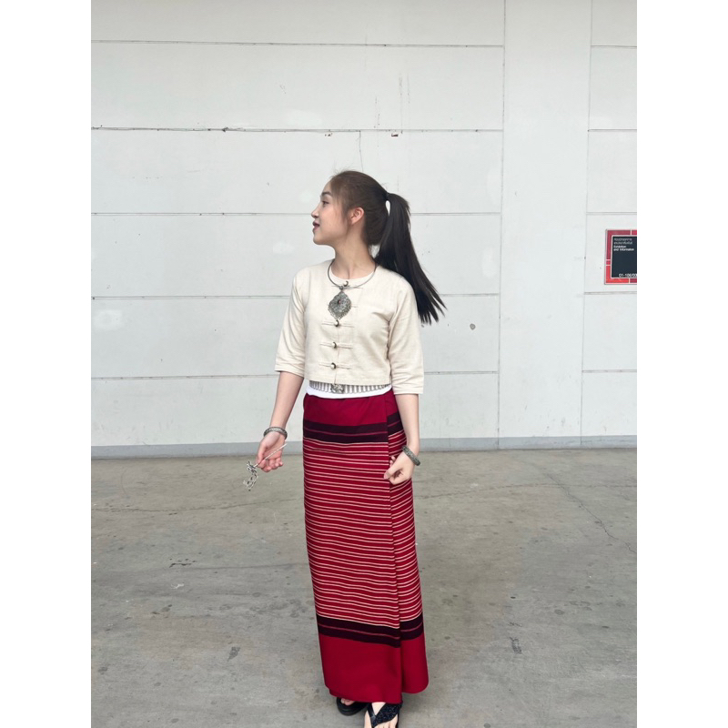 #เสื้อพื้นเมือง #เชิ้ตปักลาย #ผ้าฝ้ายชินมัย #ชุดล้านนา #ผ้าถุงทอต่อหัว