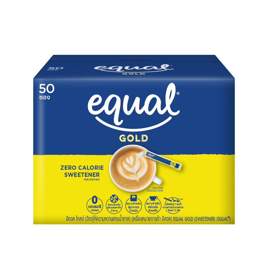 Equal Gold อิควล โกลด์ วัตถุให้ความหวานแทนน้ำตาล 0 แคอลรี 50 ซอง