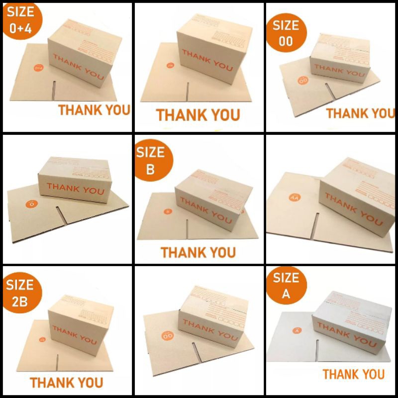 กล่องพัสดุ ไซส์เล็ก 00-2B Thank you ขนาด 20 ใบ โทนสีแห่งความสุข กล่องไปรษณีย์ ราคาถูก ค่าส่งถูก