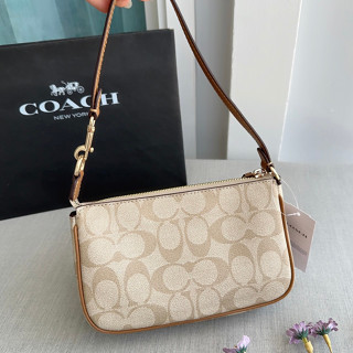 💚แท้💯 พร้อมส่ง💚Coach C3308 Nolita 19 In Signature Canvas สีครีม สีใหม่ล่าสุด