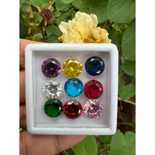 Multi color gemstone 9.00mm 9 colors 9 pieces