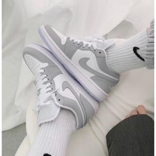 Nike W Jordan 1 Low White Wolf Grey แท้ 100%