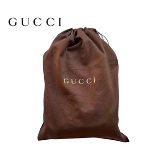 Autenthic Gucci Brown Draw String Dust Bag กระเป๋าผ้าหูรูด ถุงกันฝุ่น กุชชี