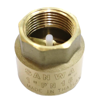 เช็ควาล์วทองเหลือง ( SANWA ) แบบสปริง ทองเหลืองแท้ ขนาด 1 นิ้ว เช็ควาล์วสปริง กันน้ำย้อน ทนทาน