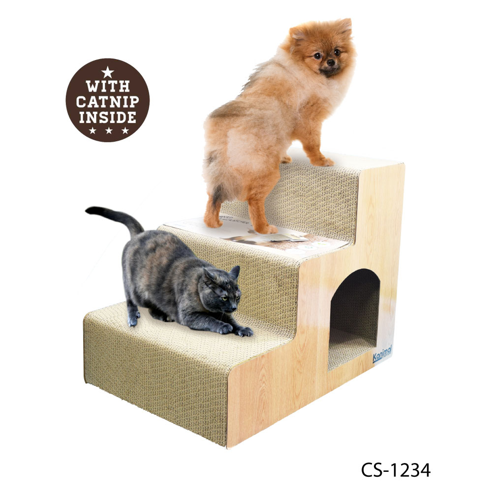 [CS-1234] Kanimal Cat Toy ของเล่นแมว บันไดลับเล็บแมว Giant Step สำหรับขึ้นเตียง โซฟา รับน้ำหนักได้ 70 Kg. 60x40x50 ซม.