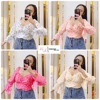 🌸เสื้อแขนยาวลายดอกปัก สาวอวบ [Aila Plussize]