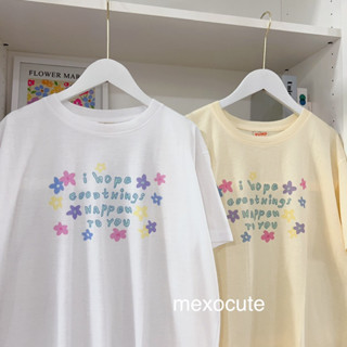 พร้อมส่ง ♡MEXOCUTE เสือยืดผ้าTC ผ้าไม่ยับไม่ต้องรีด | ดอกไม้ ihope