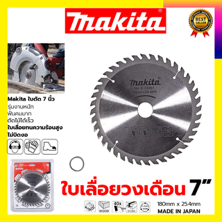 MAKITA ใบเลื่อย 7นิ้ว A-81402 180x25.4mm.40ฟัน รุ่น D-03361