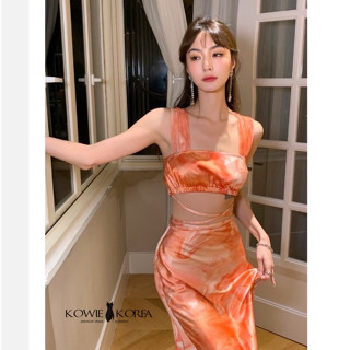 Kowie Korea ( 311 ) Set Orange ชุดเซท เสื้อ + กระโปรง สีส้ม  price  890฿ พร้อมส่ง✅