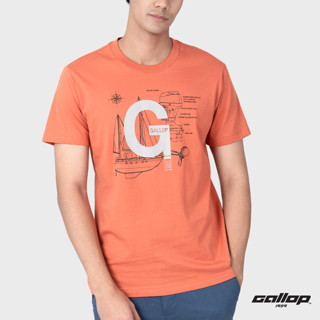 GALLOP : เสื้อยืดผ้าคอตตอนพิมพ์ลาย Graphic Tee รุ่น GT9146 สี Tiger - ส้ม / ราคาปกติ 790.-