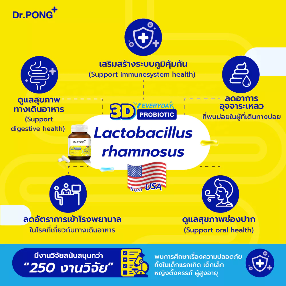 [ช้อปครบ รับฟรี]  Dr.PONG 3D EVERYDAY PROBIOTIC ปรับสมดุลลำไส้ บำรุงผิว เสริมระบบภูมิคุ้มกัน thumbnail 5