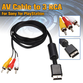 สาย AV PS1 PS2 PS3 Audio Video AV Cable Cord Wire to 3 RCA TV Lead for Sony Playstation PS1 PS2 PS3 สายแปลง Ps2 To AV