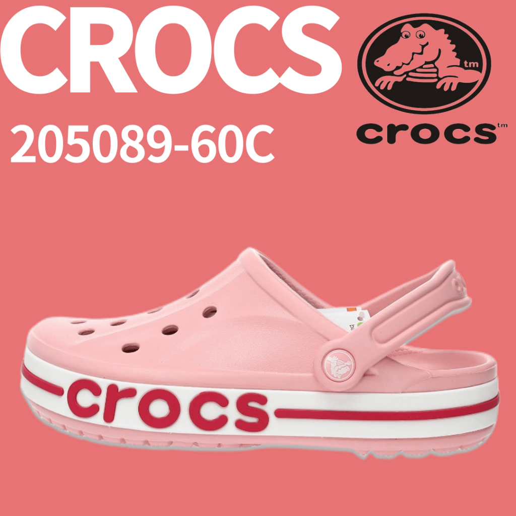 Crocs Classic Bayaband Clogs Sandals .รองเท้าแตะชายหาดลุยน้ำ. รองเท้าแตะเด็กผู้หญิง สีชมพู 205089-60C