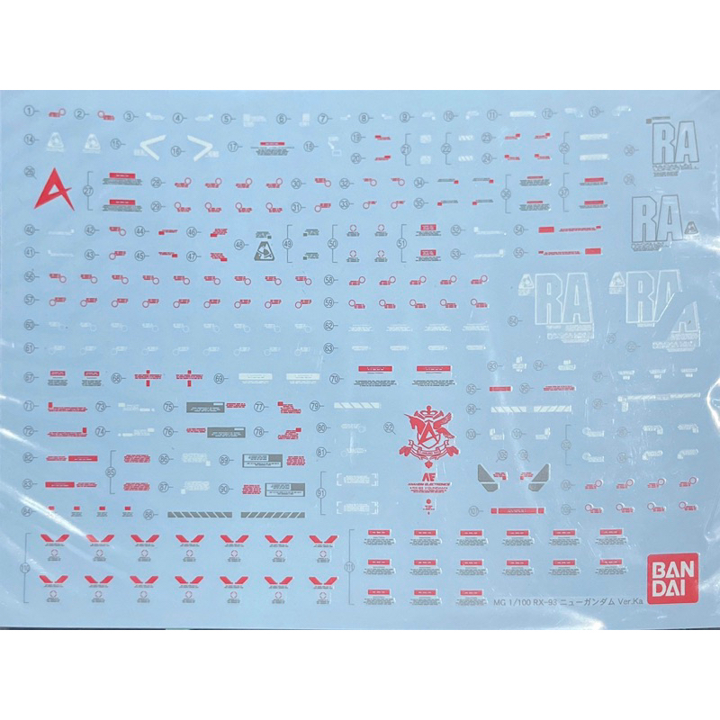 Water Decal Mg Nu Gundam Ver Ka ของแท้ Bandai