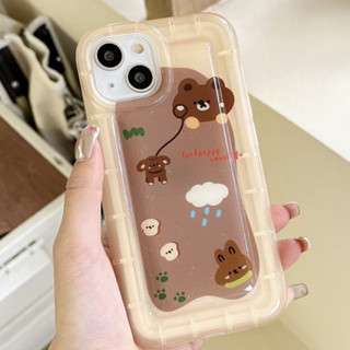 🎁ส่งของขวัญ🎁เคสไอโฟน สำหรับ 11 14 for iPhone Case 13 12 Pro Max  น่ารัก ตลก หมีน้อย กันกระแทก เคสนิ่ม เคสโทรศัพท์