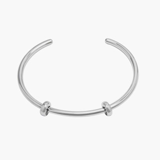 Moress Open Bangle Smooth/Twist Silver