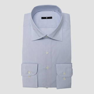 SUIT SELECT Wide Spread Stripe Shirt (Blue)