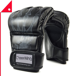 Cheerwing : CRWFBA50001-01* นวมซ้อมมวย Fingerless Boxing Gloves UFC MMA Gloves