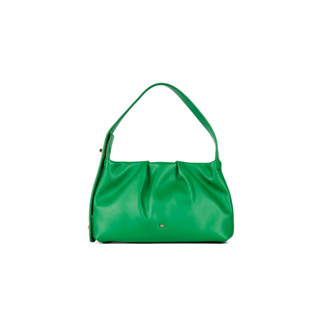 SHU LEATHER HANDBAGS SMALL ADJUSTABLE RUFFLED BAGS - GREEN