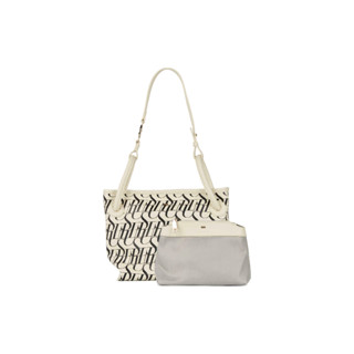 SHU LEATHER HANDBAGS SIGNET ON RIVIERA PETITE BUCKET BAGS - WHITE CHOC