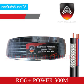 APOLLO RG6+POWER 100M. , สาย Coaxial RG6 + POWERLINE 100 เมตร , สาย RG6 พร้อมสายไฟ BY BILLIONAIRE SECURETECH