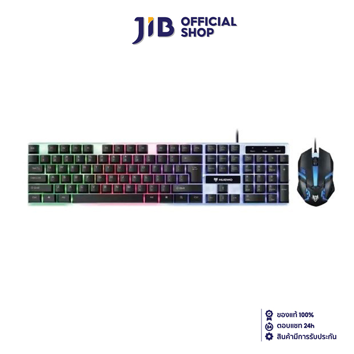 KEYBOARD & MOUSE (คีย์บอร์ดและเมาส์) NUBWO (NKM632) LIGHTING RAINBOW BLACK