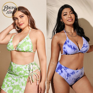 🏖BikiniTime (1XL-3XL) SB244 ทูพีซ สาวอวบ งาน3ชิ้นพร้อมกระโปรง อกมีฟอง บิกินี่ ชุดเที่ยวทะเล