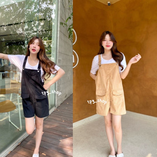 เอี๊ยมกางเกงขาสั้น🥞 Cafe Short Overalls🍞 ชุดเอี๊ยมกางเกง ชุดหมี