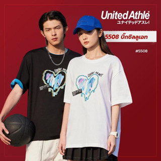 United Athle®  ไซส์ใหญเสื้อยืดชายผู้หญิง  เสื้อยืดคอกลมแขนสั้น thepainted love เสื้อยืดผ้าฝ้ายคู่รัก - สีขาว รุ่น #5508