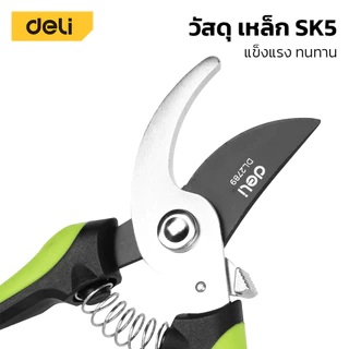 Deli กรรไกรตัดกิ่งไม้ กรรไกรแต่งกิ่ง อุปกรณ์ทำสวน แต่งต้นไม้ ด้ามจับถนัดมือ SK5 Pruning Shears