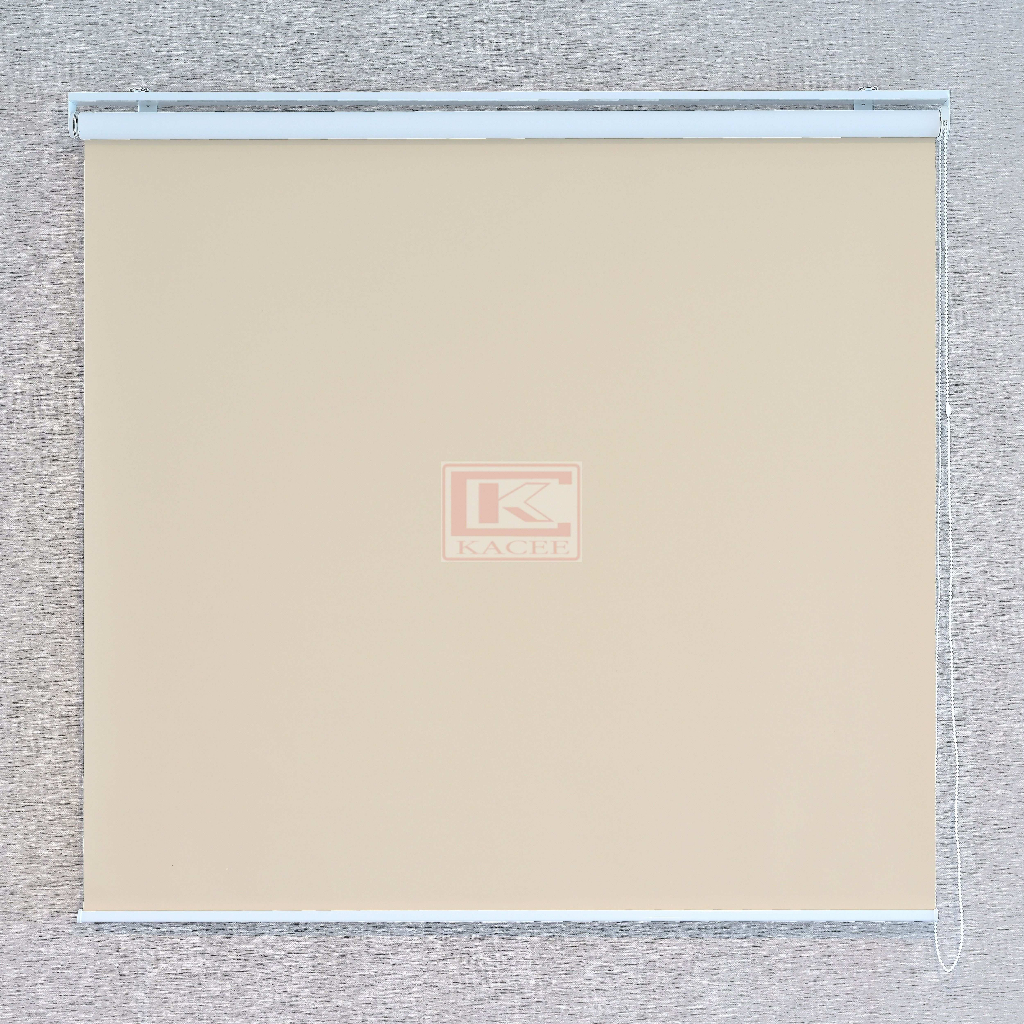 ตกแต่งบ้าน KACEE ม่านม้วน (T322) สีน้ำตาลเบจ ทึบแสง กันยูวี Blackout 100% พร้อมใช้งาน แบบม้วน มู่ลี่ พร้อมติดตั้ง ระบบโซ่ดึง (3) ส่งด่วน สั่งเลย