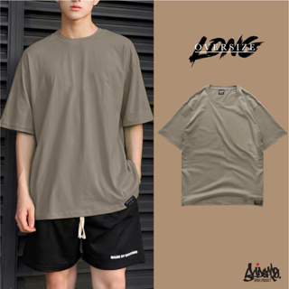 🔥 9.9 SALE 🔥 ® เสื้อ Oversize Long ผ้าคอตตอน 100% (ทรงแขนยาว) สีเบจ เสื้อโอเวอร์ไซส์ สีพื้น ผู้ชาย หญิง / OL