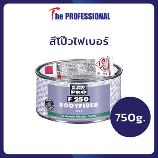 สีโป๊วไฟเบอร์ BODY F250 ขนาด 750 g สำหรับงานโป๊วหนัก FIBER