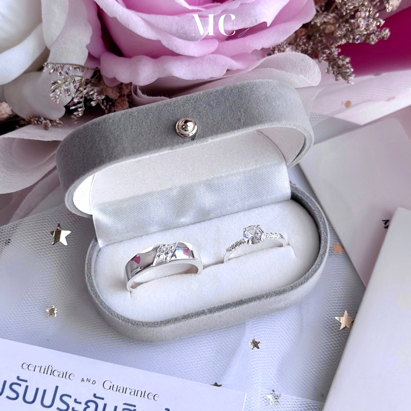 MCbrand.Jew🤍✅แหวนคู่สลักฟรี✨แหวนคู่เงินเเท้ 92.5% รุ่น Clio Ann (ได้2วง)✨ไม่ลอกไม่แพ้ เข้าพิธีได้💎มีใบรับประกันสินค้า💎 - รูปที่ 5