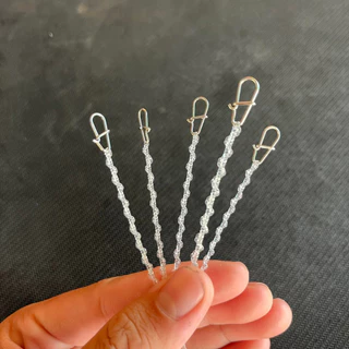 สายช็อคลีดถักแบบใหม่ สายหน้าถักป้องกันฟันปลา V.2 เป็นเกลียวสวยมาก สายหน้าถักสำเร็จ สายยาว 130 ซม.