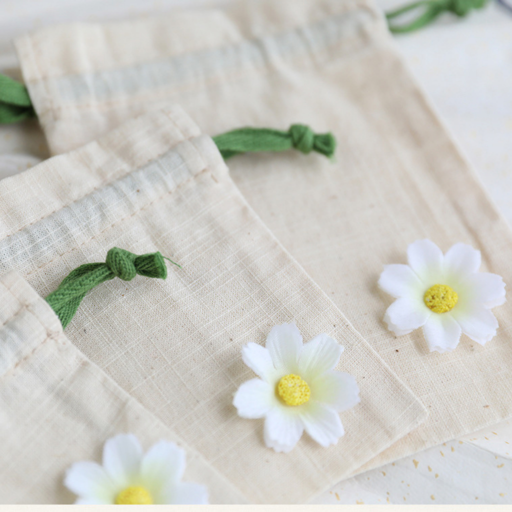 ซองใส่สมุนไพร ถุงบรรจุเครื่องหอม สีพาสเทล มินิมอล สีขาว ลายดอกไม้ สวยงาม ดับกลิ่น - รูปที่ 2
