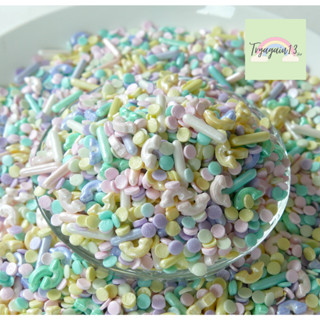 น้ำตาล Sprinkle ตกแต่งหน้าเค้ก น้ำตาลตกแต่งขนม สีพาสเทล ลายน่ารักมาก 30/50 กรัม